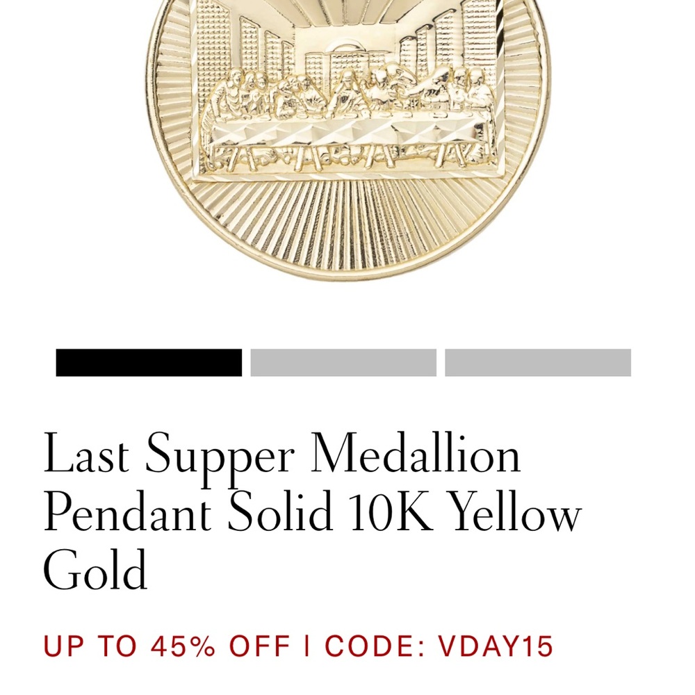 Gold Last Supper Medallion Pendant